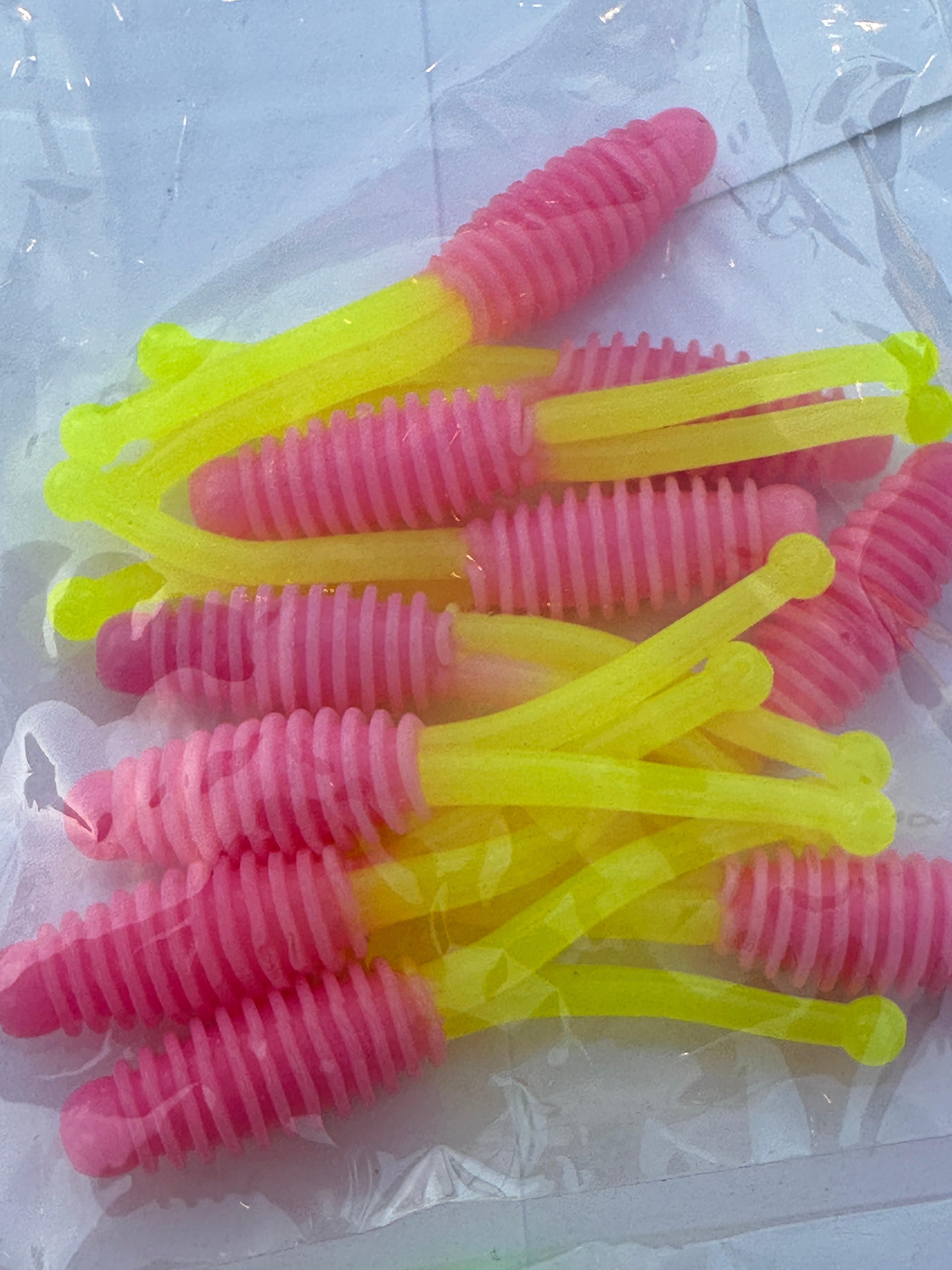 10 Piece Crappie Grub Split Tail Soft Plastic Bait Panfish Jig Lure 5 Colors