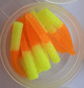 10pc Split Tail Trout Magnet Grub Kit | Orange/Chartreuse + White | 2 for $6.99