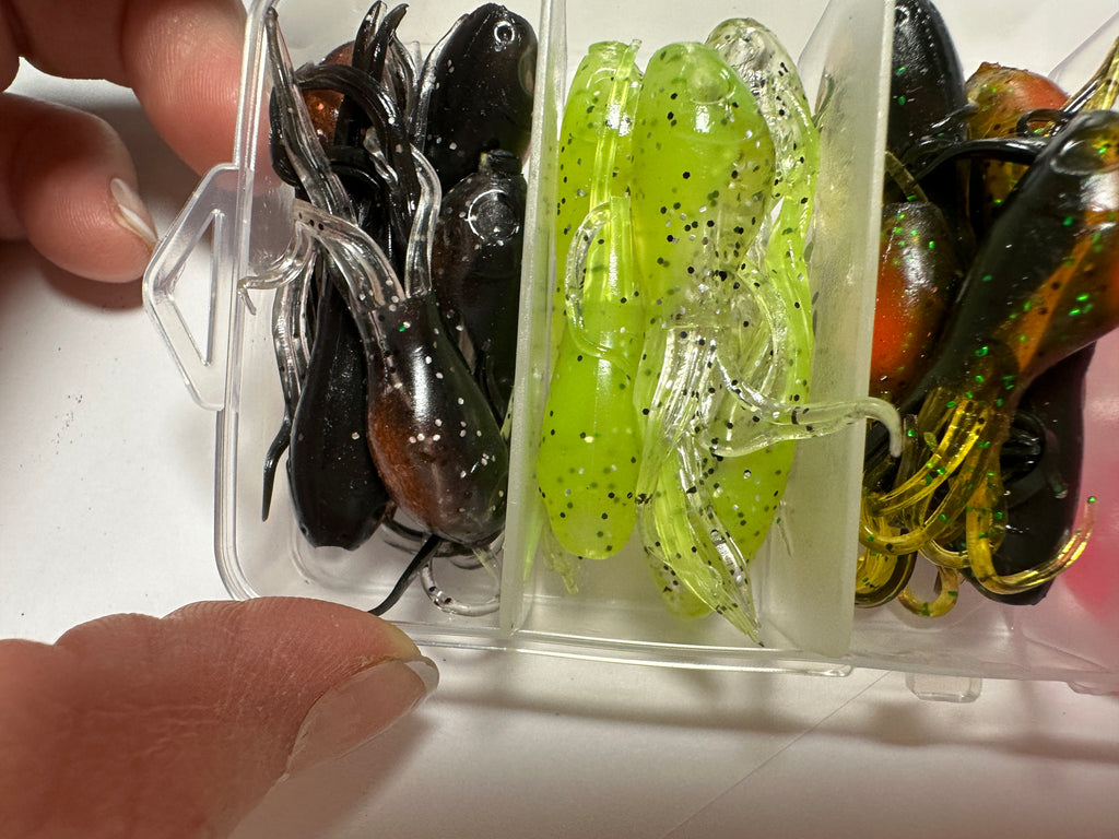 25 Pc Crappie Tube Jig Kit w/ Tackle Box 5 Colors Panfish Bluegill Fishing Lures