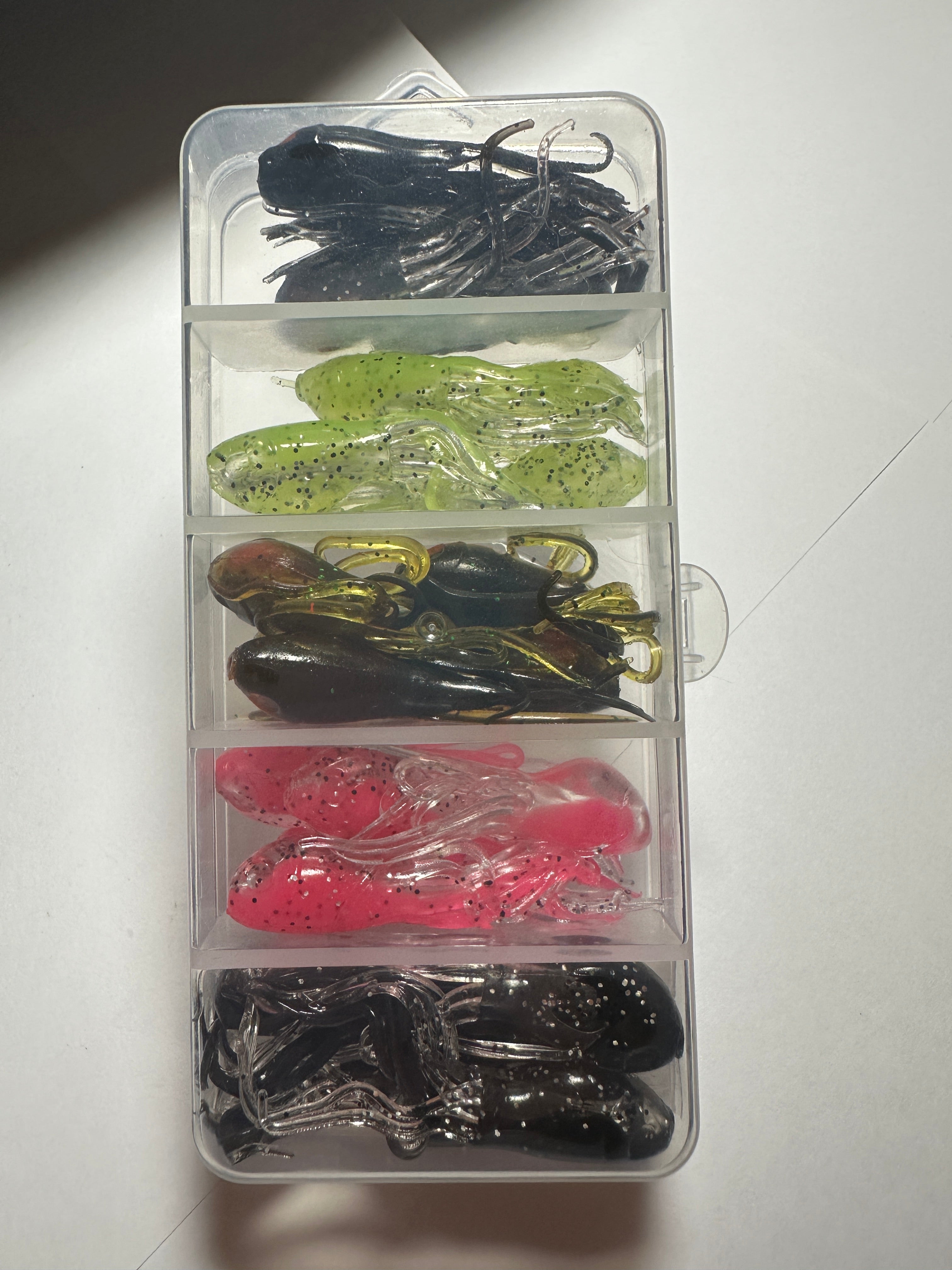 25 Pc Crappie Tube Jig Kit w/ Tackle Box 5 Colors Panfish Bluegill Fishing Lures