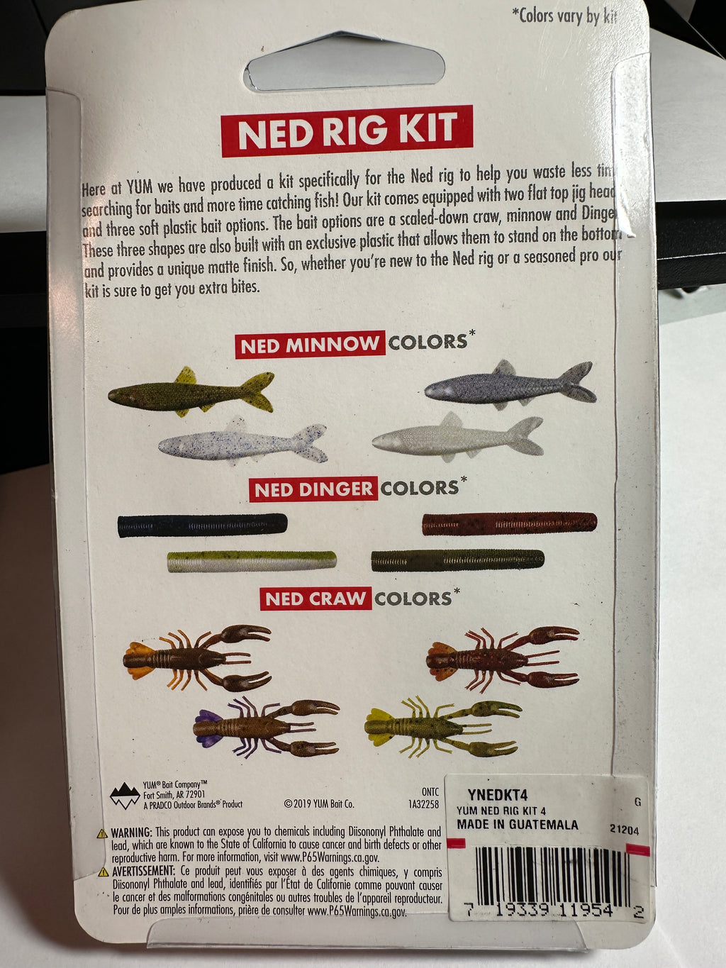 YUM Ned Rig Kit Watermelon Red Bass Fishing Lure Kit 17pc Finesse Fishing Set