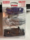 YUM Ned Rig Kit PB&J Bass Fishing Lure Kit 17pc Soft Plastic Finesse Set (PB&J)