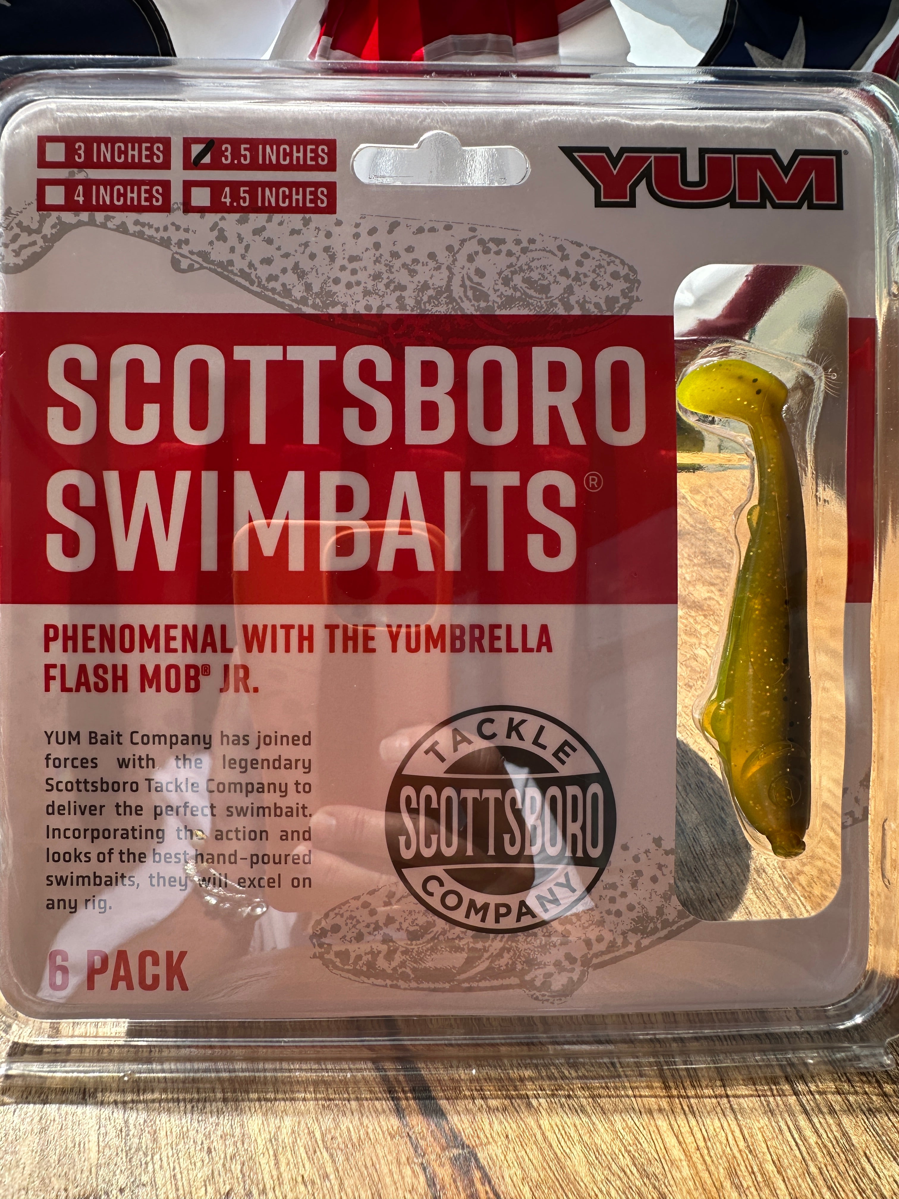 YUM Scottsboro Swimbaits 3.5" 6 Pack Paddle Tail Bass Lures - Choose Color