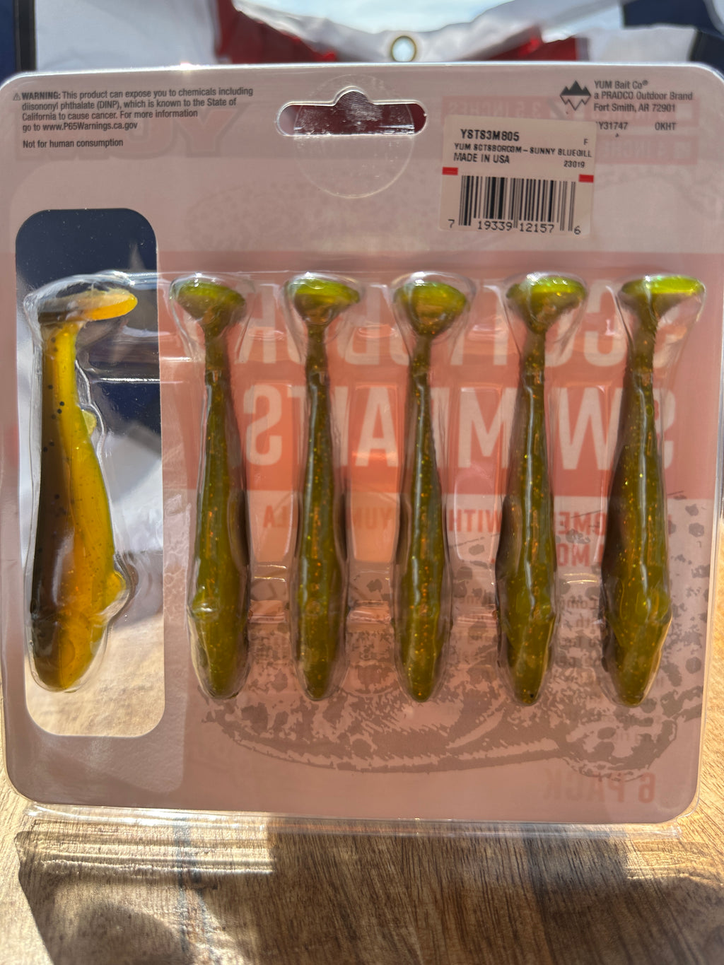 YUM Scottsboro Swimbaits 3.5" 6 Pack Paddle Tail Bass Lures - Choose Color