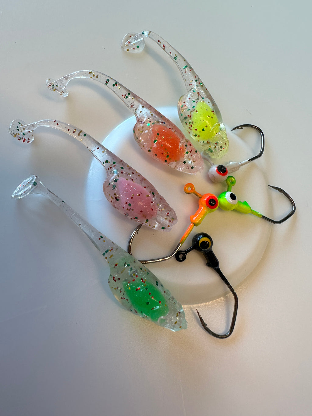 The Outdoor Shack’s 36 Piece Crappie Killer Glow Grub Kit w/ Tackle Box