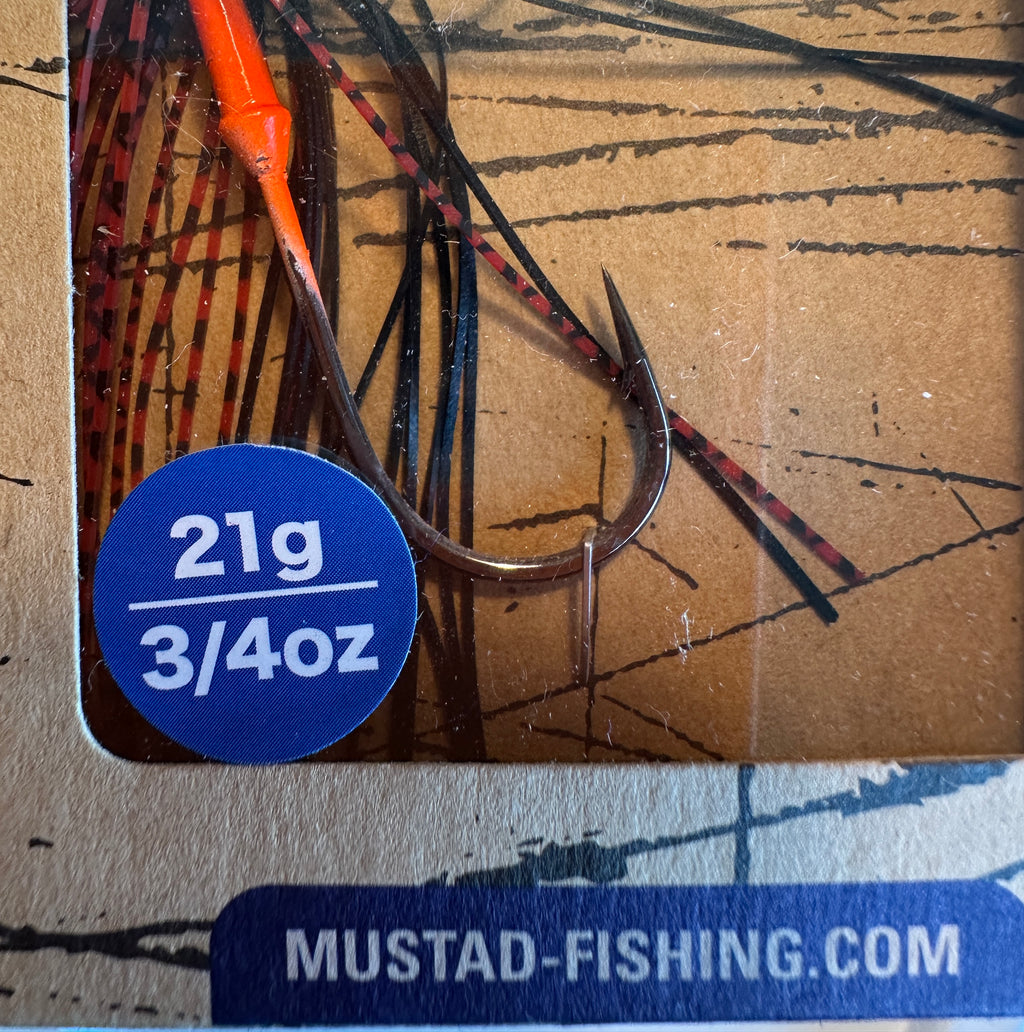 Mustad Arm Lock Spinnerbait 3/4 oz Black Orange Dual Frame Bass Lure