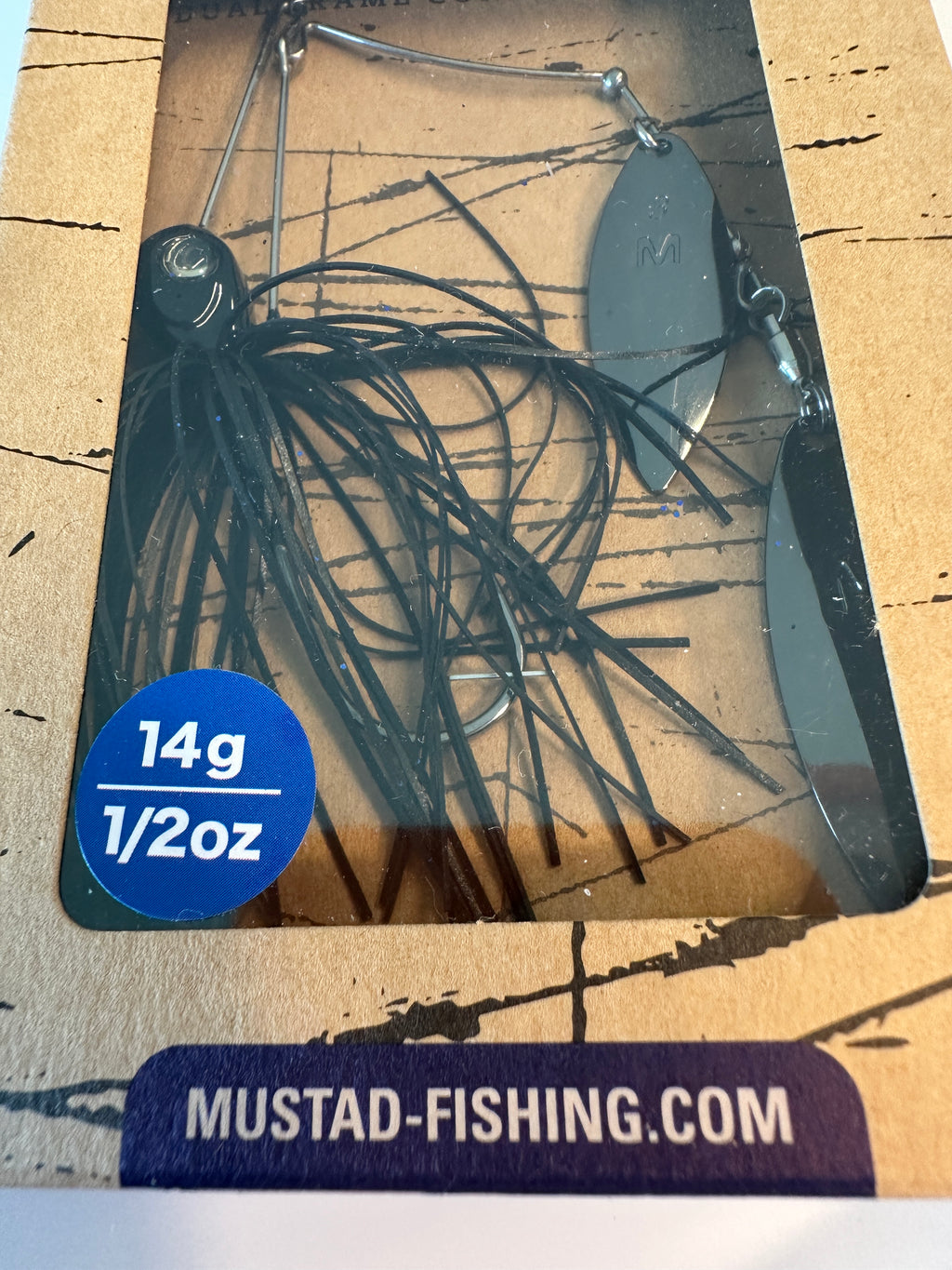 Mustad Arm Lock Spinnerbait 1/2 oz Dual Frame Bass Lure /  Black