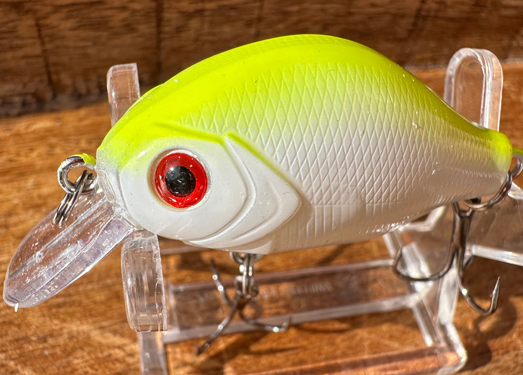 Chartreuse Crankbait Minnow 2 Hook Squarebill Bass-Walleye Fishing Lure