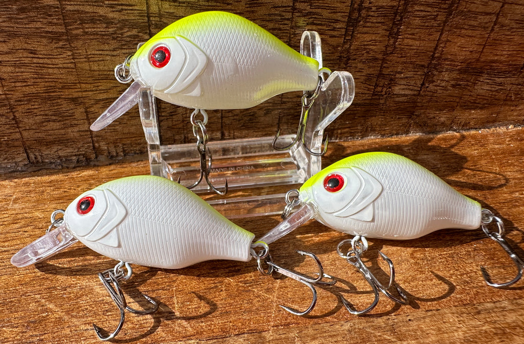 Chartreuse Crankbait Minnow 2 Hook Squarebill Bass-Walleye Fishing Lure