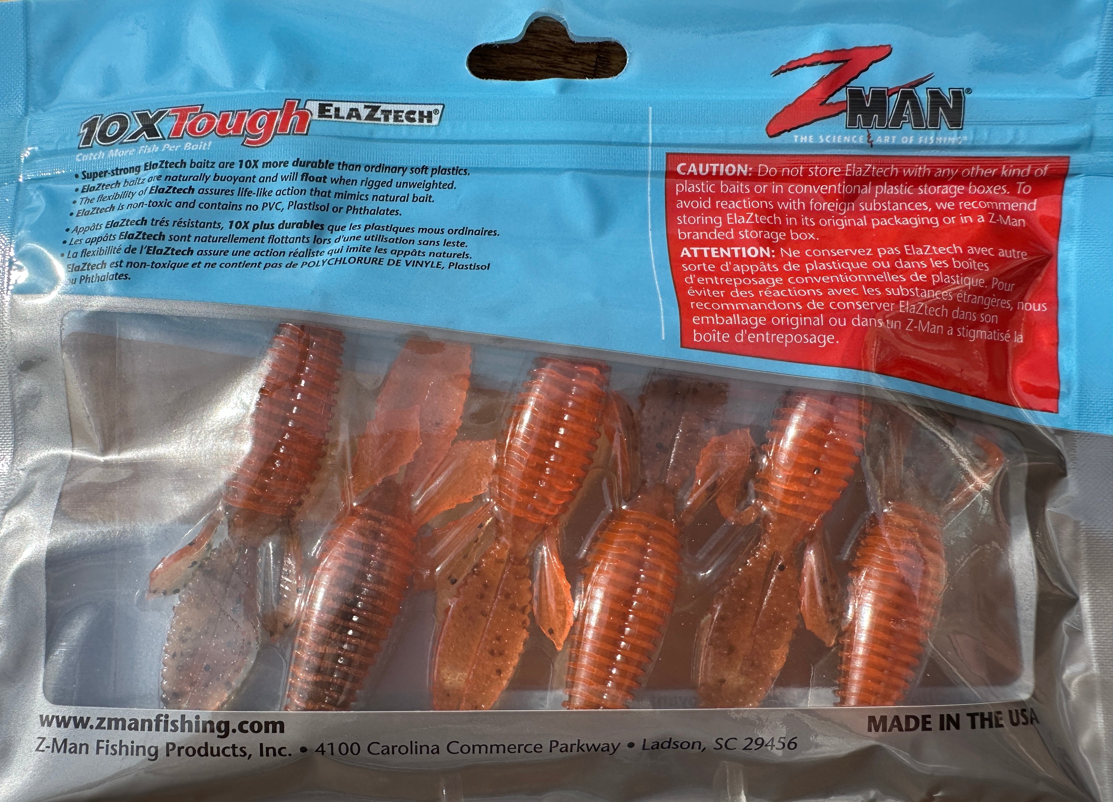 Z-Man TRD BugZ 2.75" Green Pumpkin Orange 6 Pack ElaZtech Ned Rig Soft Baits