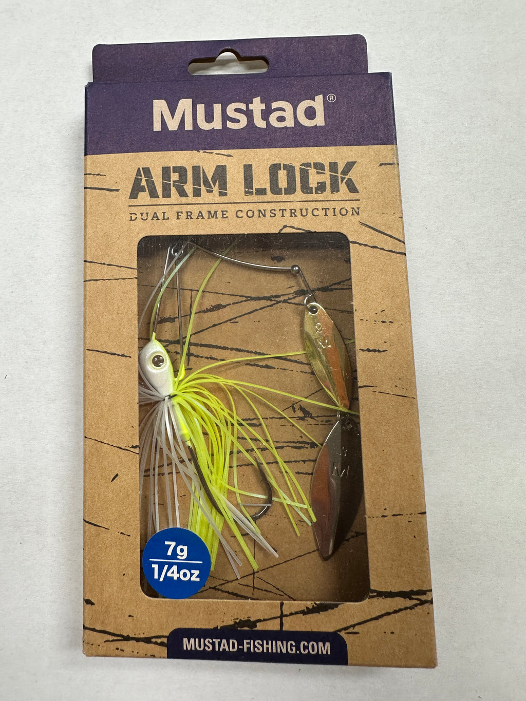 Mustad Arm Lock Spinnerbait 7g 1/4 oz Chartreuse White Double Willow Bass Pike