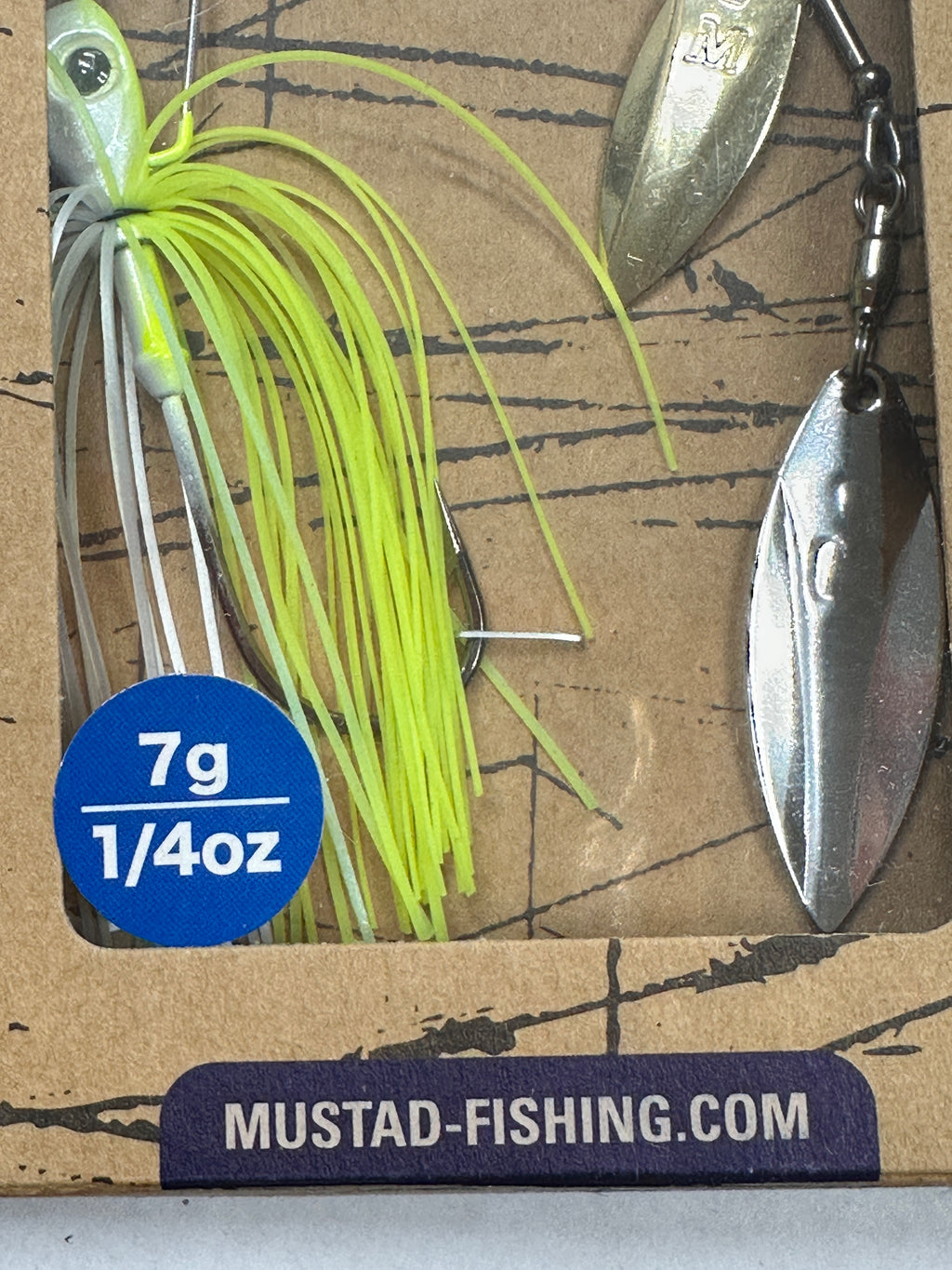 Mustad Arm Lock Spinnerbait 7g 1/4 oz Chartreuse White Double Willow Bass Pike
