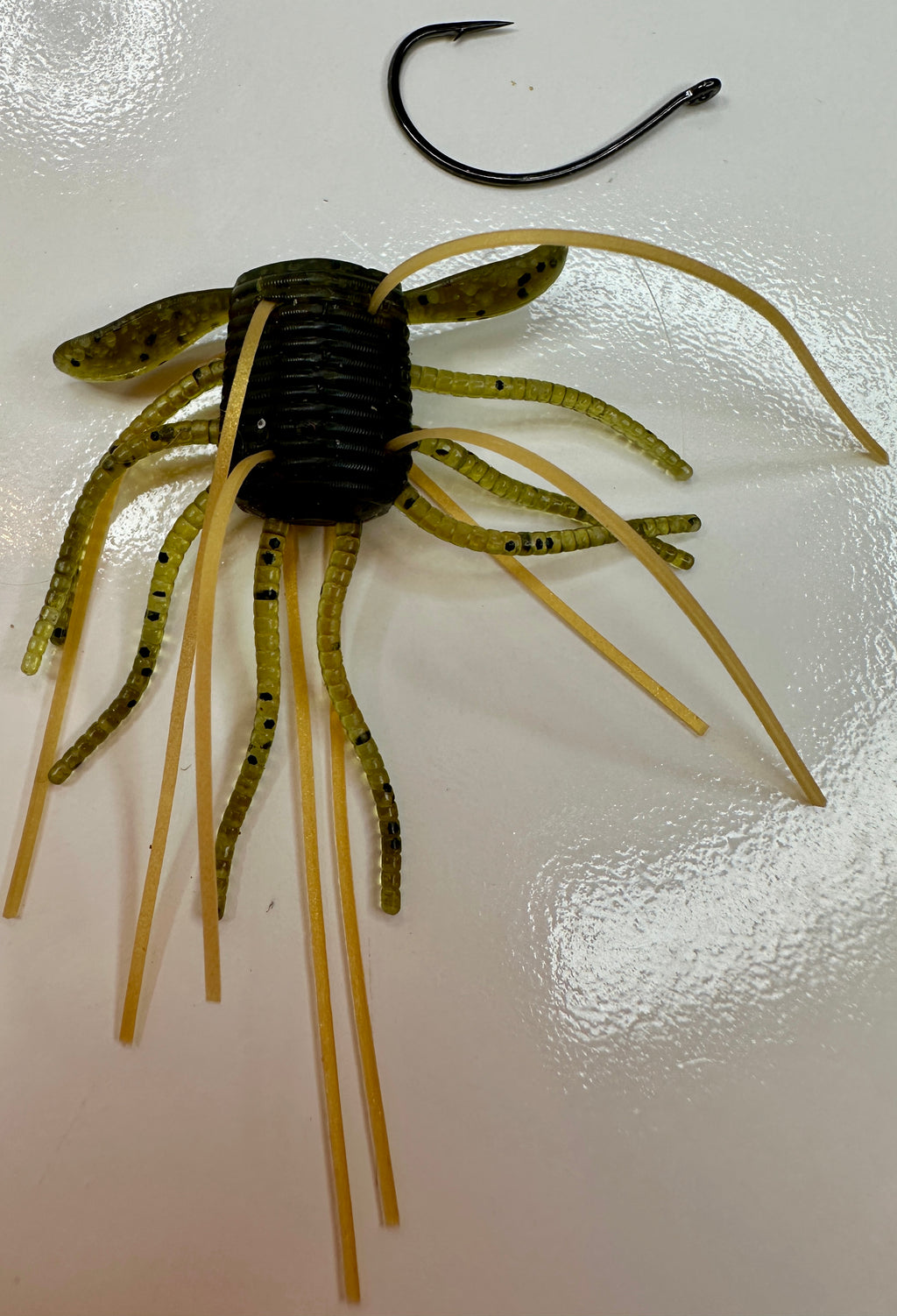 Fuzzy Bug Green Pumpkin Weedless Soft Fishing Lure w/ Hook Bass Finesse Bait