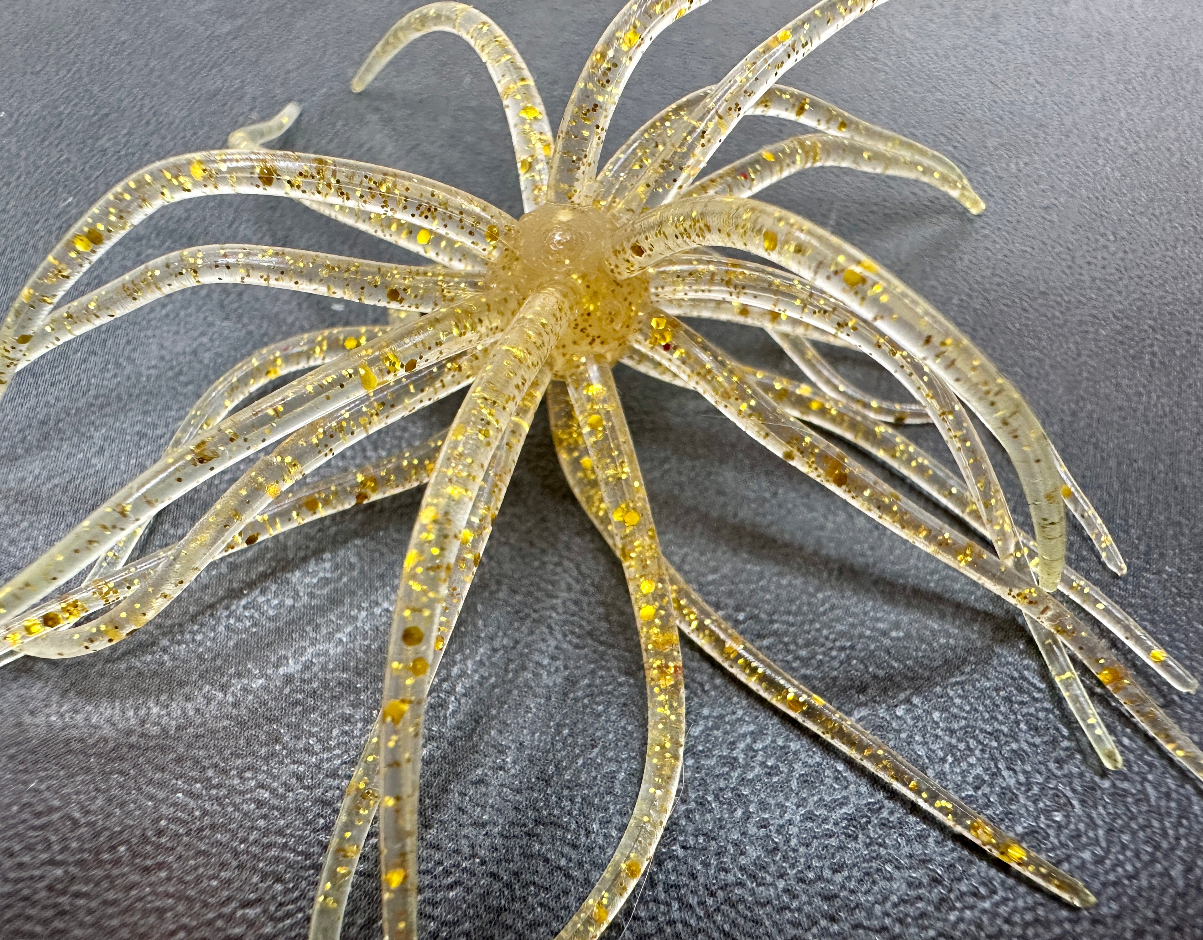 Small Urchin Soft Fishing Lure Gold Gold Flake Bass Crappie Walleye Trailer