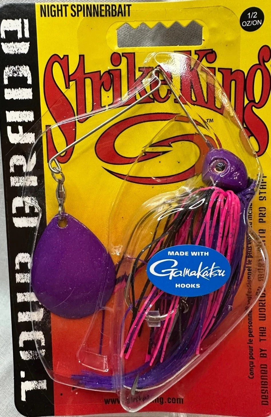 Strike King Night Spinnerbait Tour Grade 1/2oz Purple Bass Lure