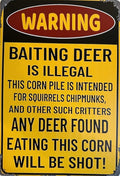 Baiting Deer Is Illegal — Hunting Tin Sign (8" × 11.75")