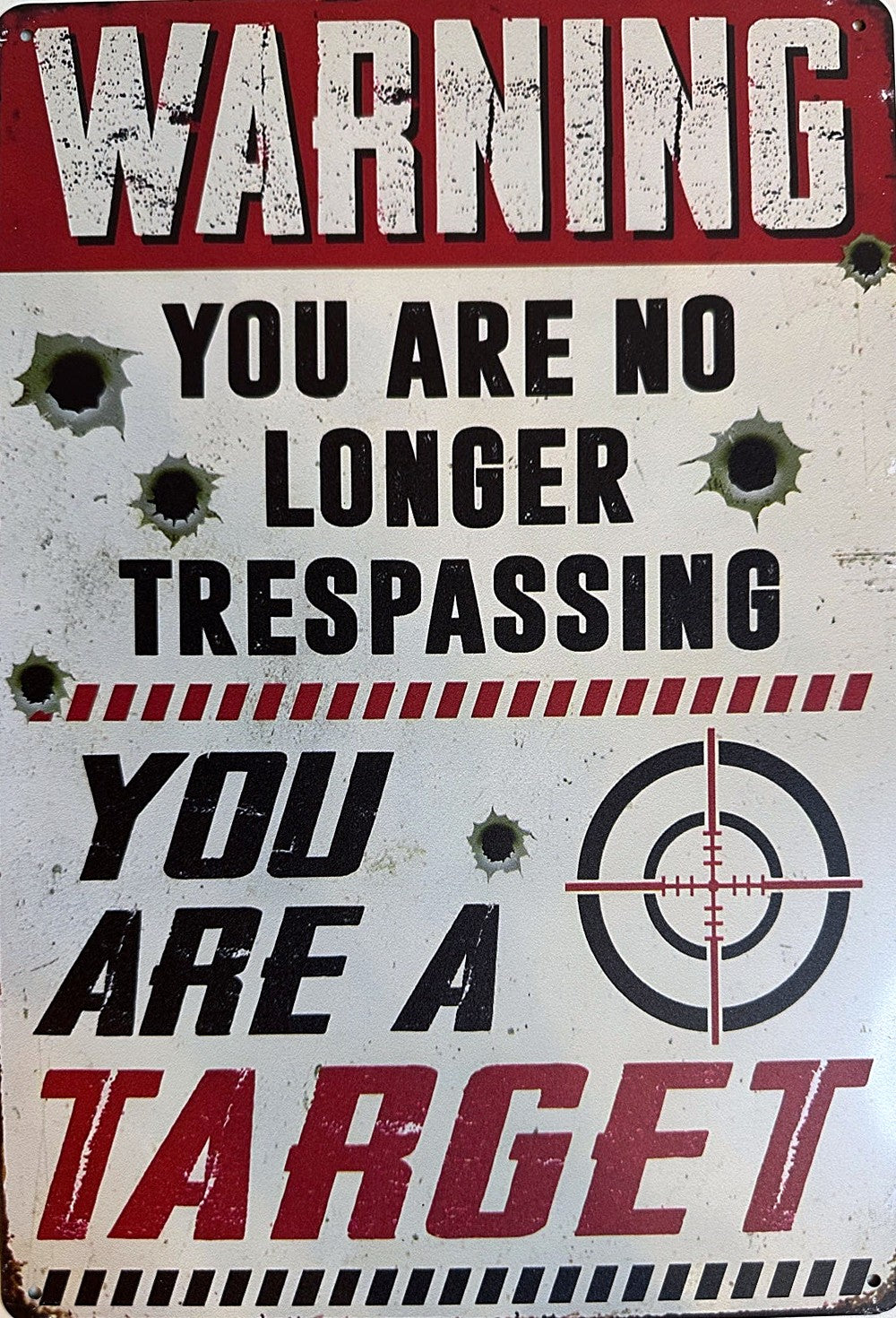 No Longer Trespassing — Hunting Tin Sign (8" × 11.75")