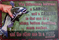 Catfish Lawyer Joke — Fishing Tin Sign (8" × 11.75")