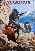 Rifle & Bear — Winchester Tin Sign (8" × 11.75")