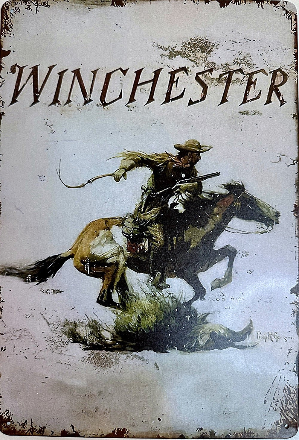 Horseback Rider — Winchester Tin Sign (8" × 11.75")
