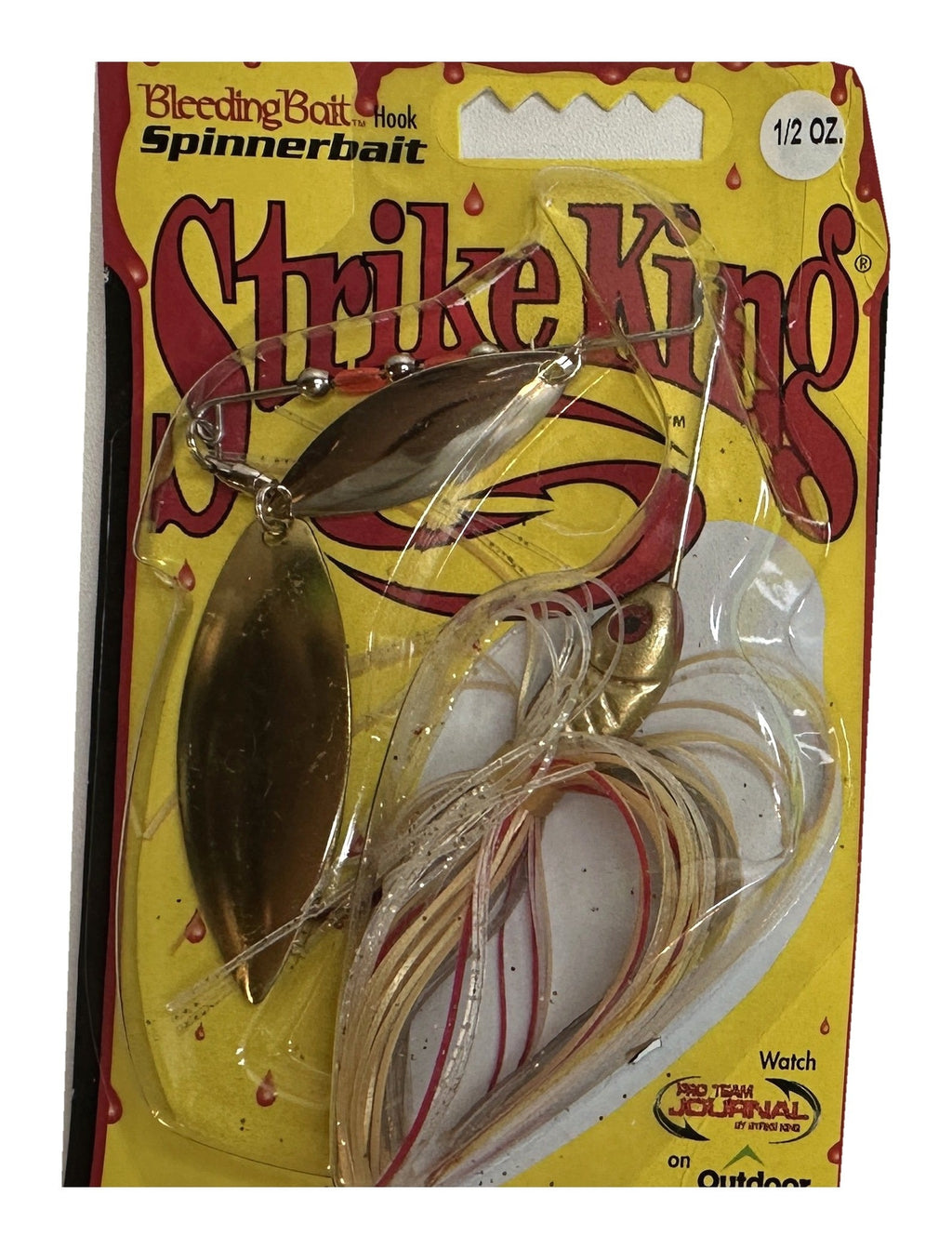 Strike King Bleeding Bait Spinnerbait 1/2 oz in its retail package - front of package - Bleeding Gold Shiner