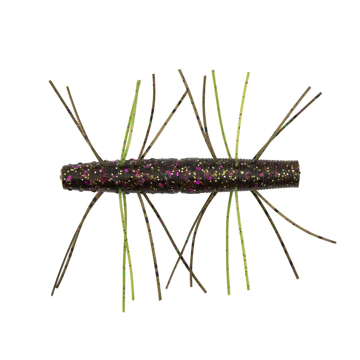Z-Man Fuzzy TRD loose bait in Green Pumpkin Goby with hand-threaded silicone skirt strands