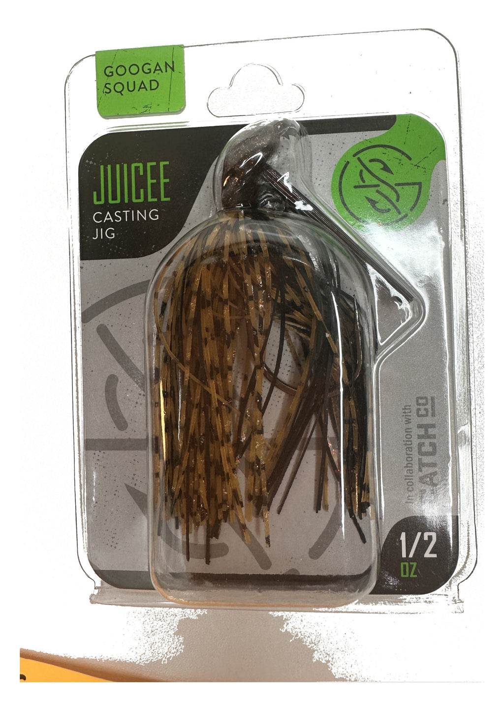 Googan Squad Juicee Casting Jig - Cowboy Craw 1/2 oz - front of package, flat lay