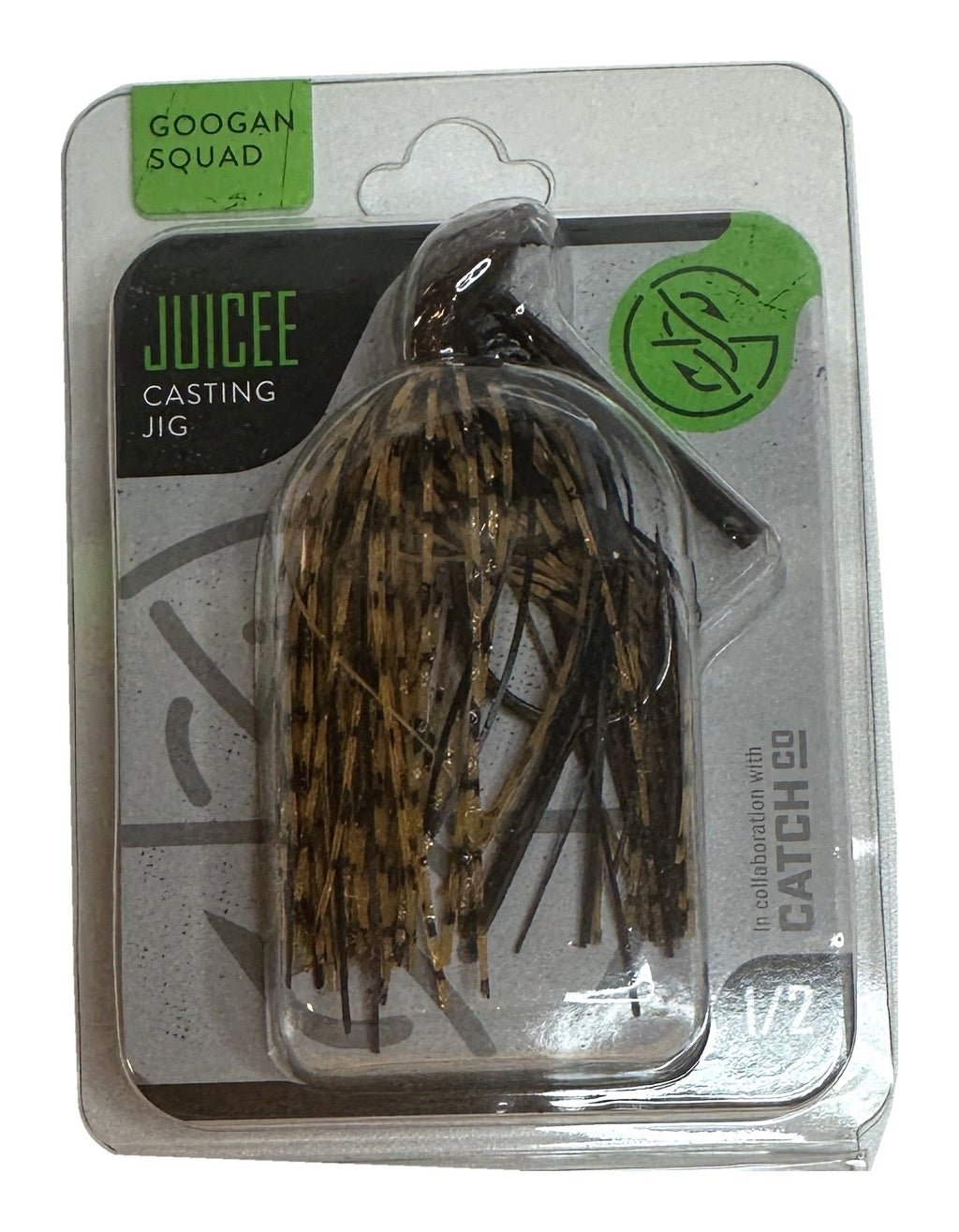 Googan Squad Juicee Casting Jig Cowboy Craw 1/2 oz in its retail package - front of package