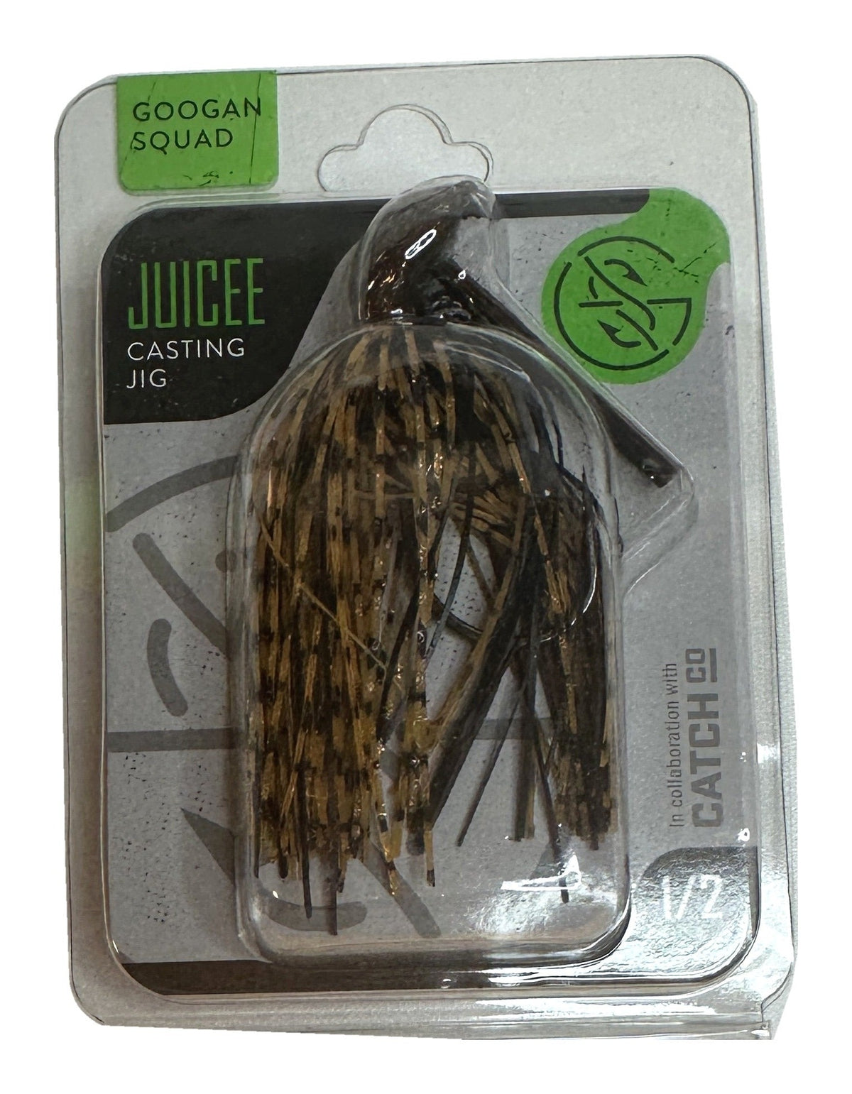 Googan Squad Juicee Casting Jig Cowboy Craw 1/2 oz in its retail package - front of package