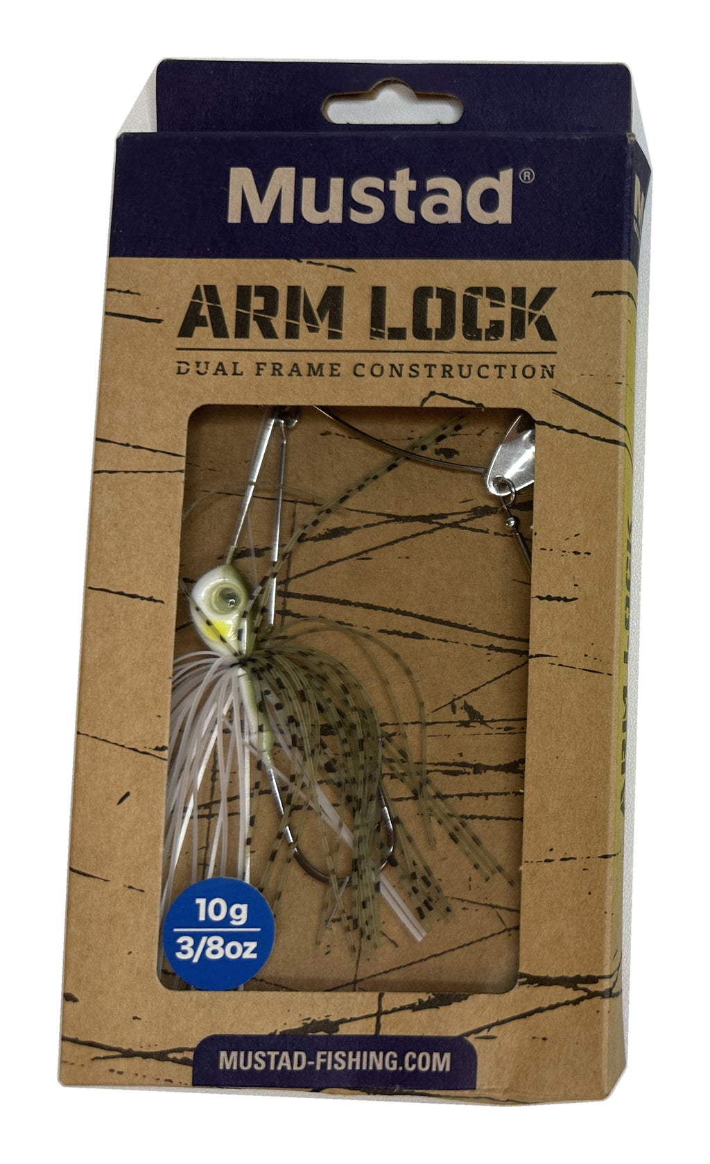 Mustad Arm Lock Spinnerbait in its retail package - Ayu 3/8 oz