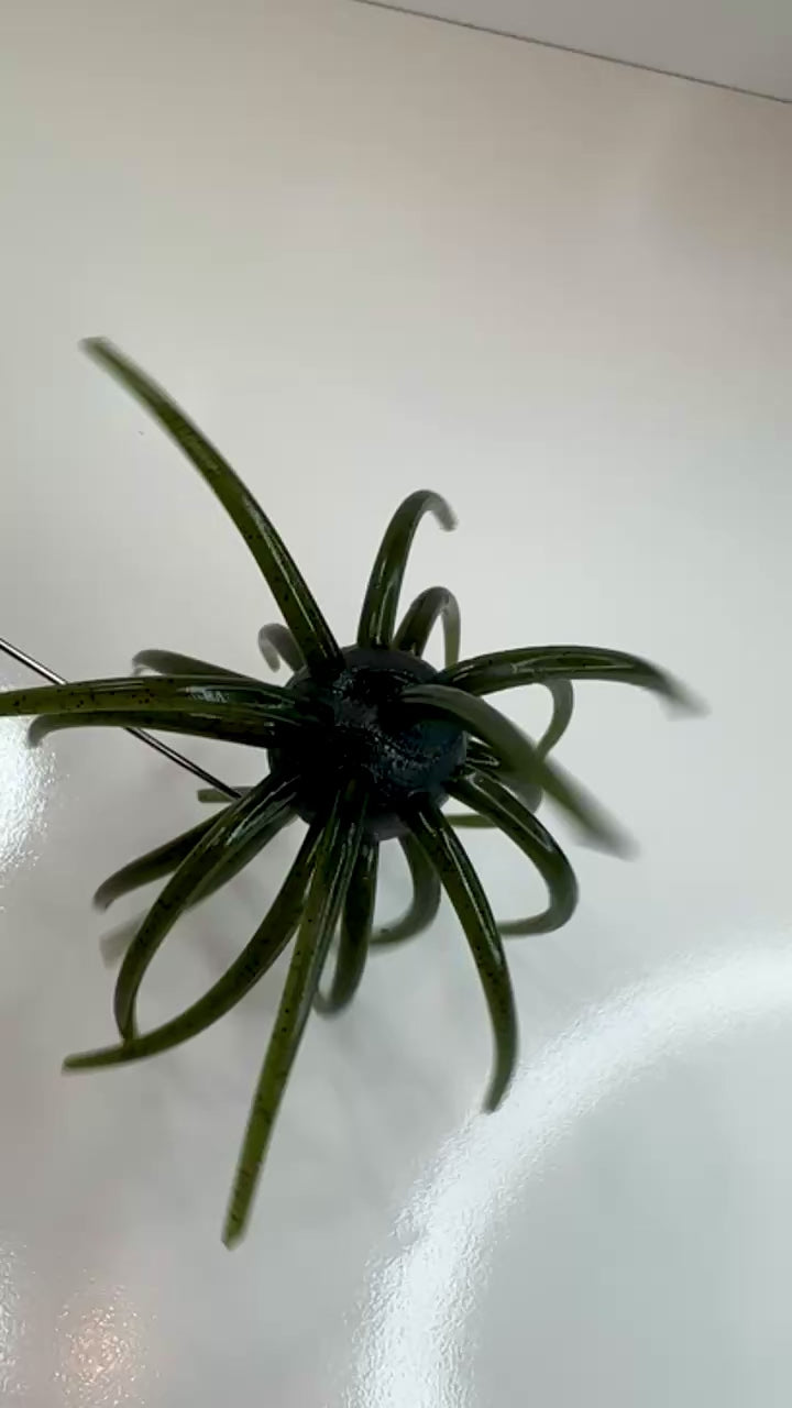 25mm Urchin Dark Green Pumpkin Green Flake Floating TPE Soft Bait