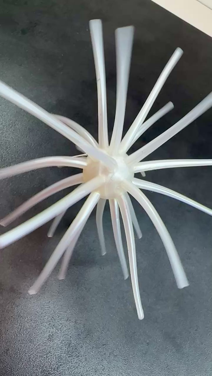 25mm TPE Urchin Style Floating Soft Bait White Pearl Bass Lure