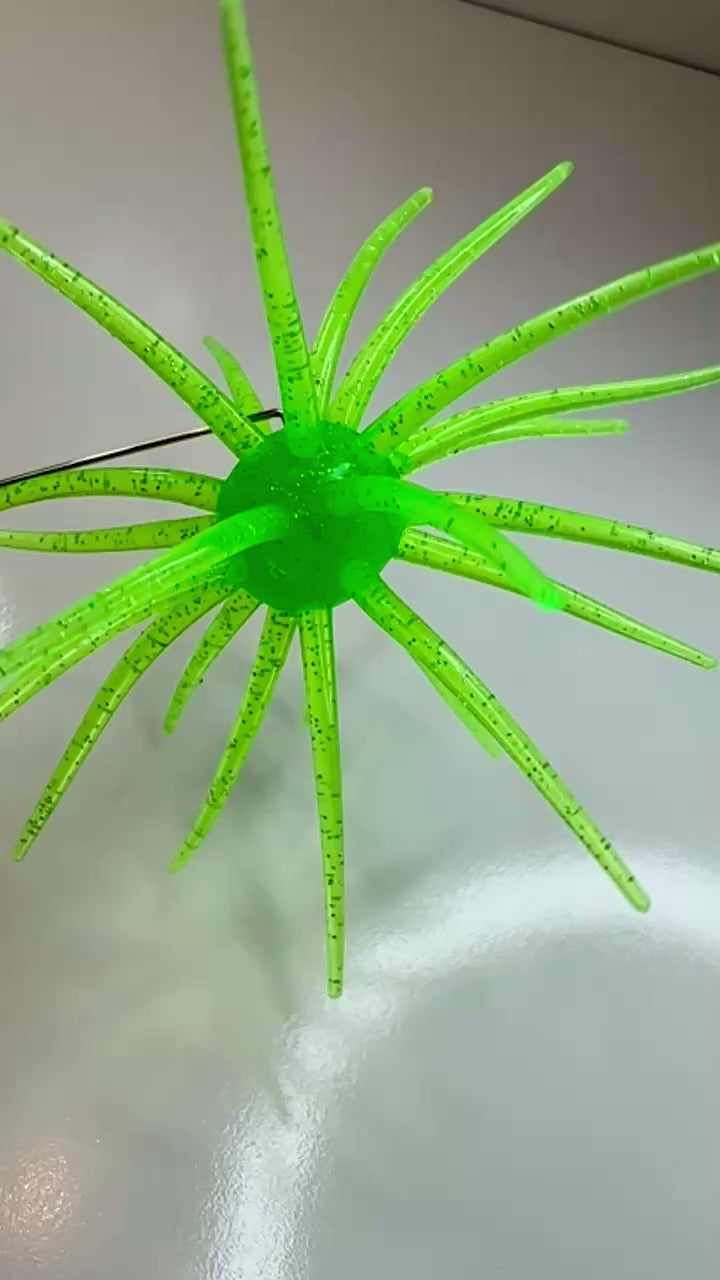 25mm Urchin Chartreuse Silver Flake Floating TPE Soft Bait