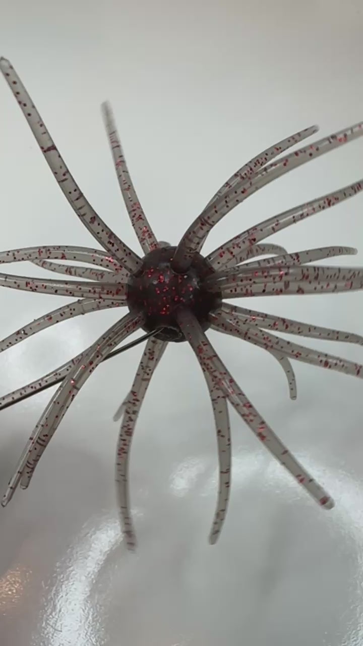 XL Urchin Soft Fishing Lure Light Brown Red Flake Bass Saltwater Jig Trailer