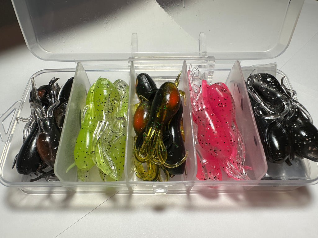 25 Pc Crappie Tube Jig Kit w/ Tackle Box 5 Colors Panfish Bluegill Fishing Lures