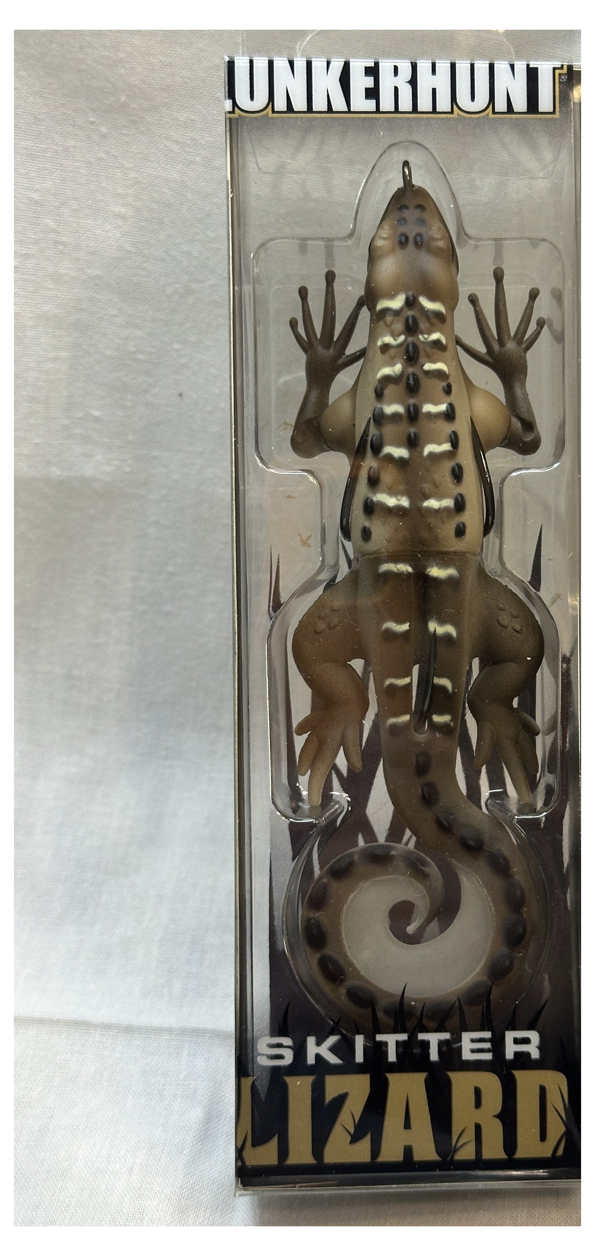 Lunkerhunt Skitter Lizard retail box front - LIZ03 Desert Storm, alternate take