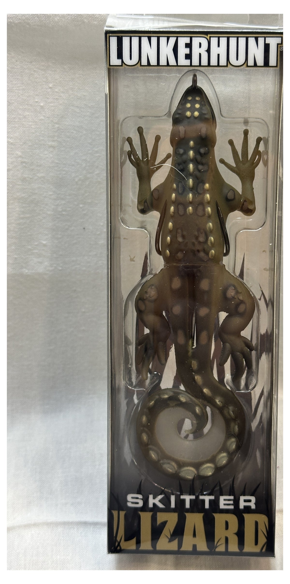 Lunkerhunt Skitter Lizard retail box front - LIZ03 Desert Storm