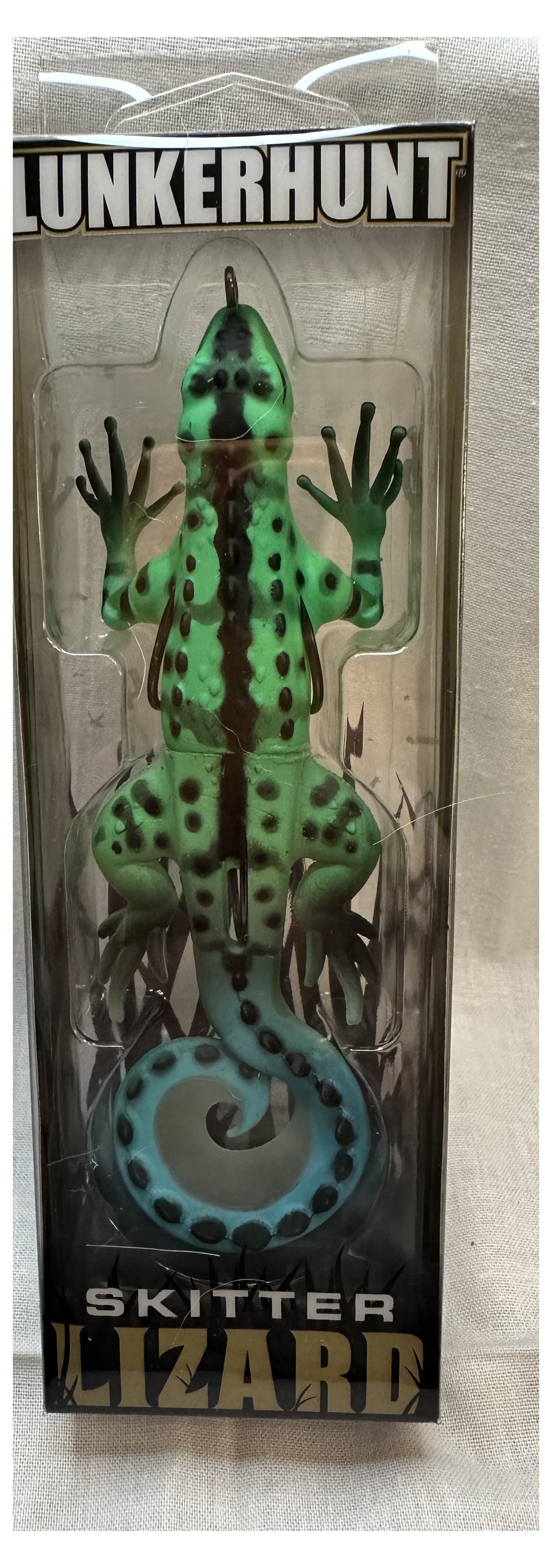 Lunkerhunt Skitter Lizard retail box front - LIZ04 Tropic Thunder