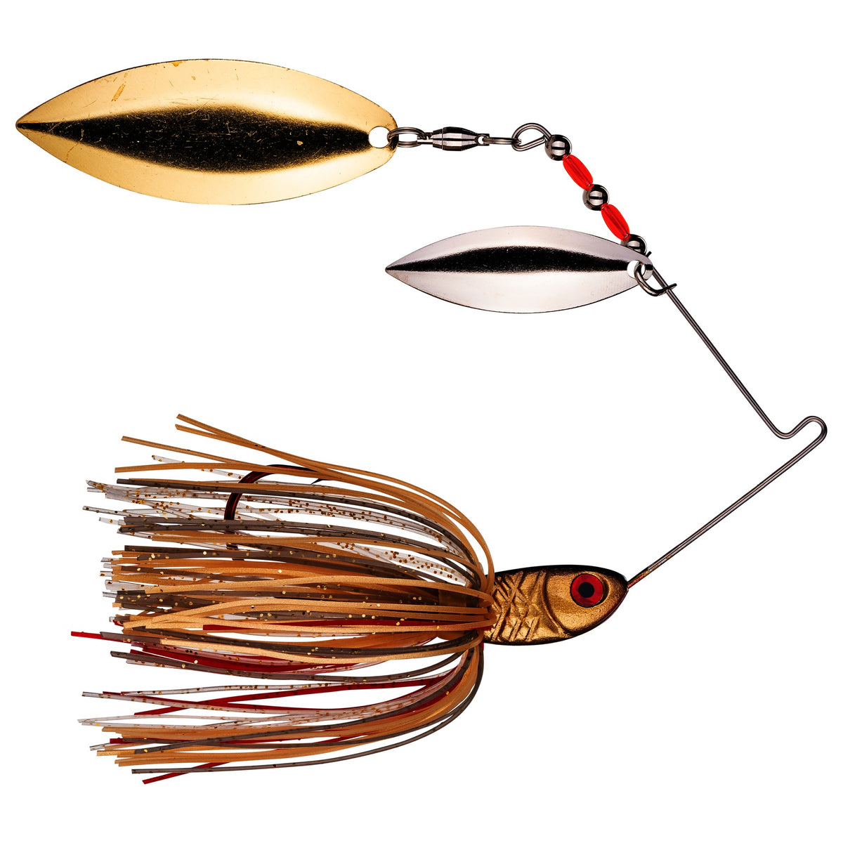Strike King Bleeding Bait Spinnerbait 1/2 oz Bleeding Gold Shiner with gold and silver willow blades